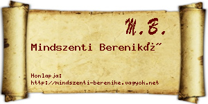 Mindszenti Bereniké névjegykártya